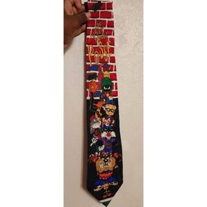 Vintage 1993 Looney Tunes Mania "The Looney Tunes Posse 100% Silk Neck Tie